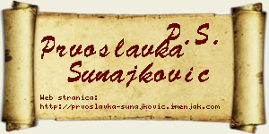 Prvoslavka Sunajković vizit kartica